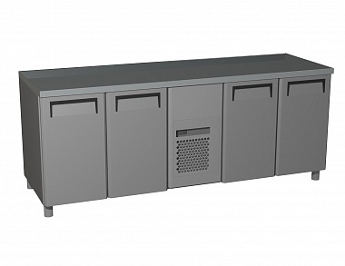 Стол холодильный ПОЛЮС INOX T70 M4-1-G (4GNG/NT Carboma) без борта (0430-1 корпус нерж)
