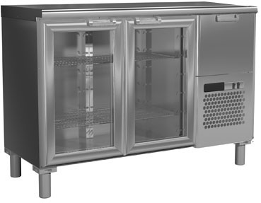 Стол холодильный ПОЛЮС T57 M2-1-G 0430-19 корпус нерж, без борта, планка (BAR-250C Carboma)