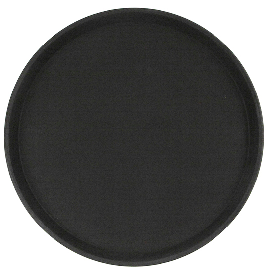 Поднос прорезиненный круглый 350х25 мм черный [1400CT Black]