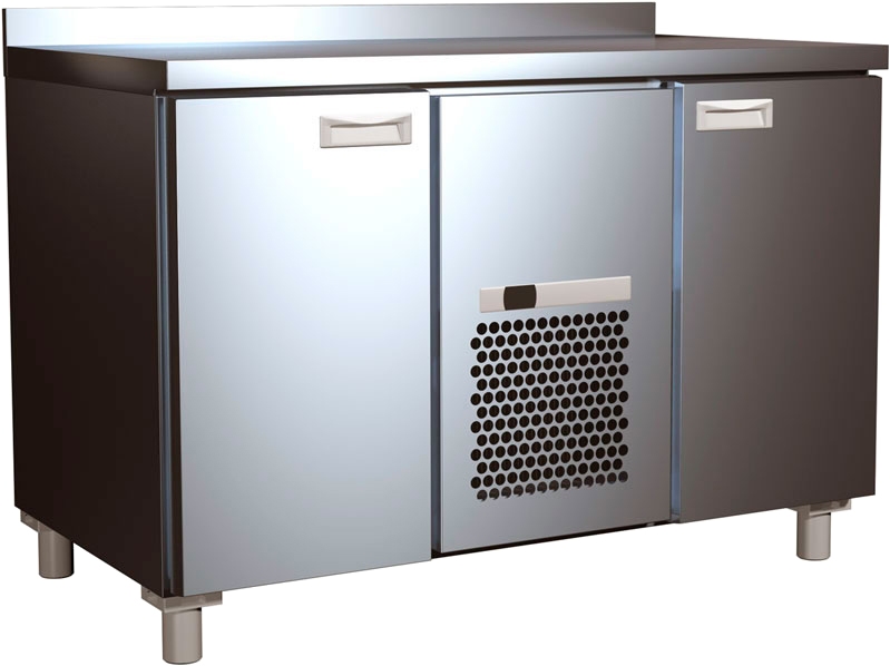 Стол холодильный T70 M2-1 (2GN/NT Полюс) с бортом (9006-2 корпус серый 2 двери)